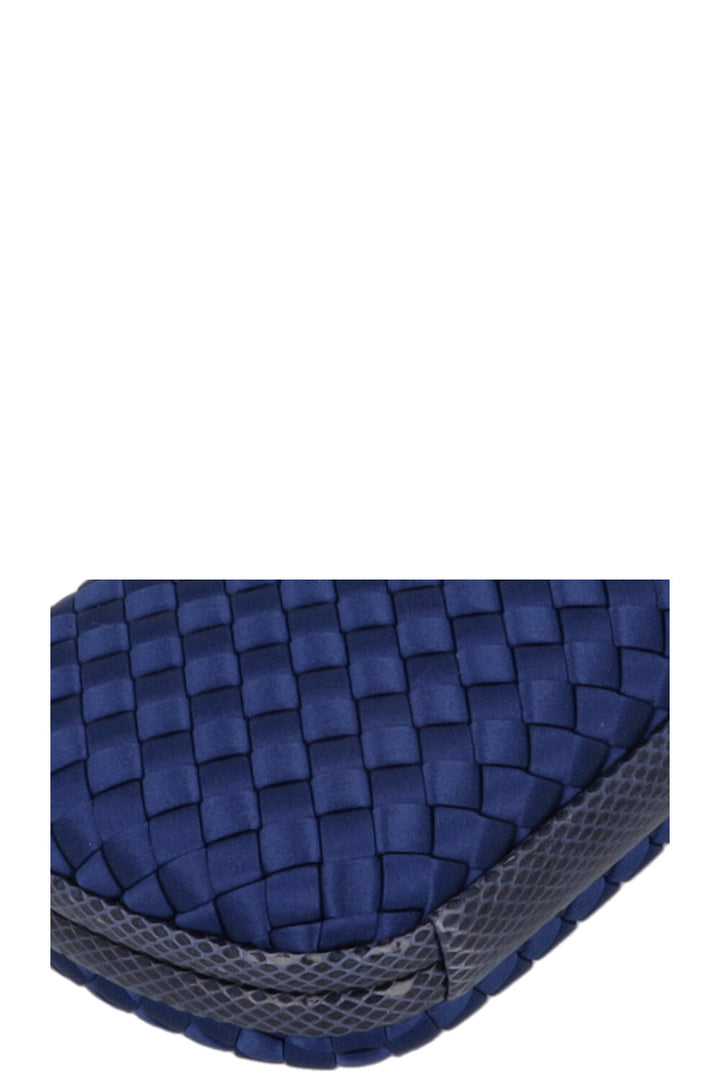 BOTTEGA VENETA Knot Clutch Blue Snakeskin