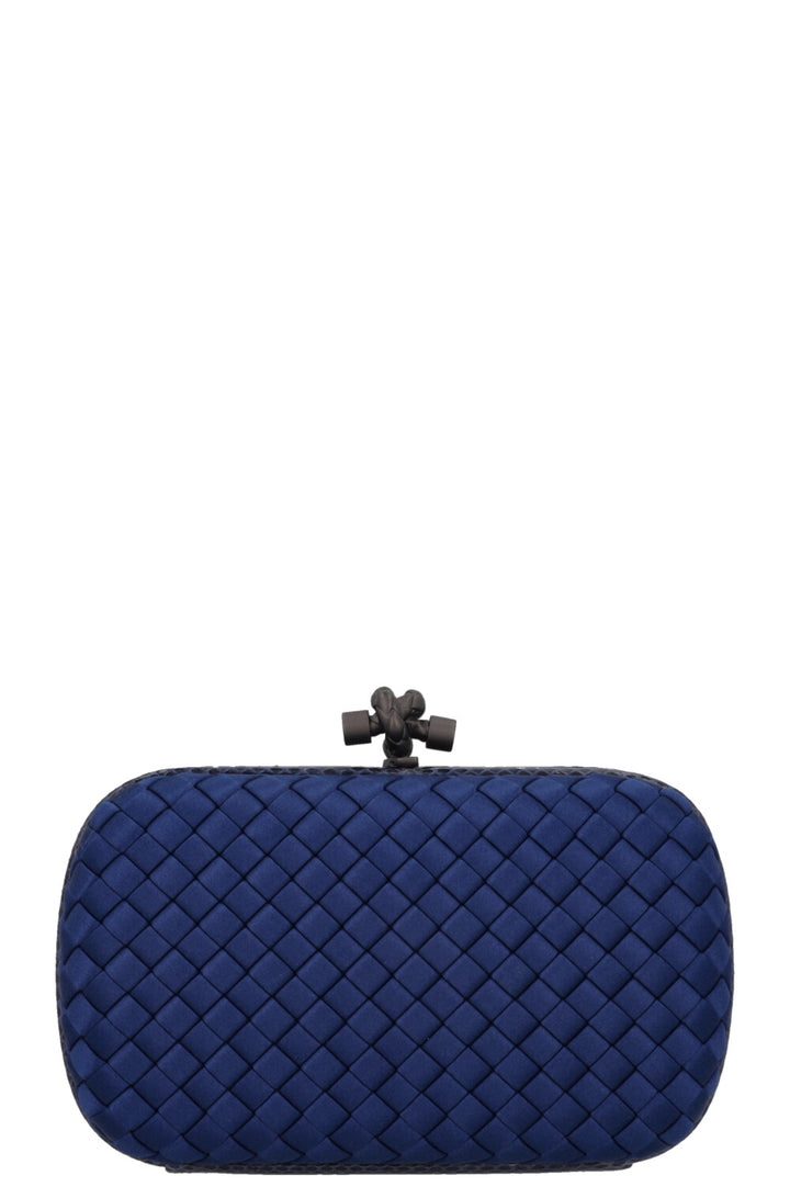 BOTTEGA VENETA Knot Clutch Blue Snakeskin