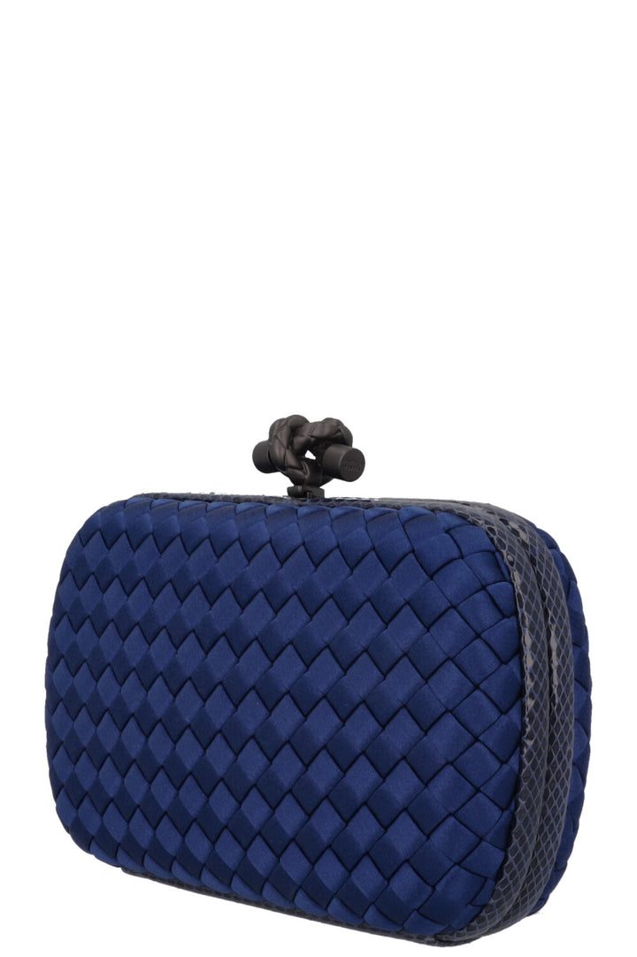 BOTTEGA VENETA Knot Clutch Blue Snakeskin