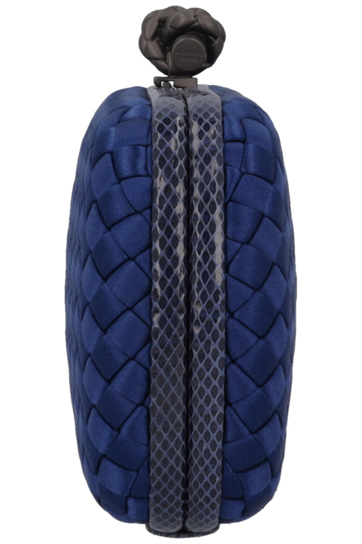 BOTTEGA VENETA Knot Clutch Blue Snakeskin