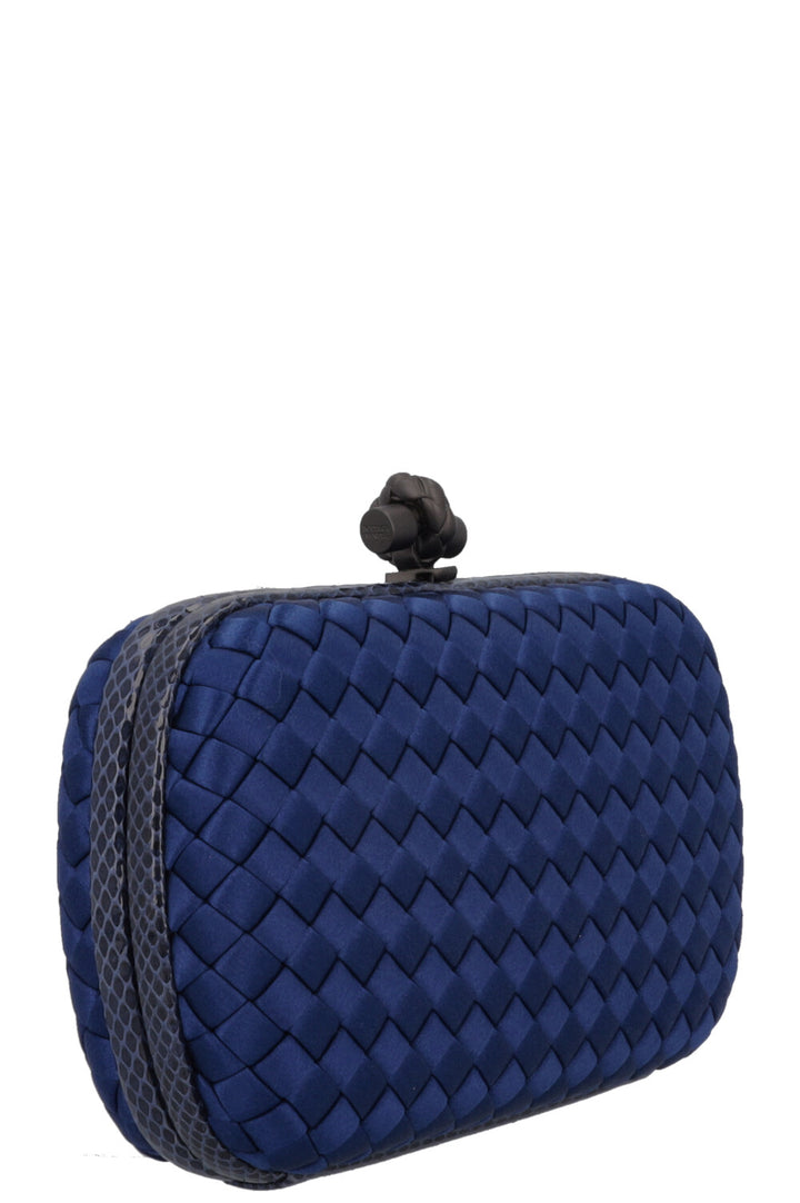 BOTTEGA VENETA Knot Clutch Blue Snakeskin