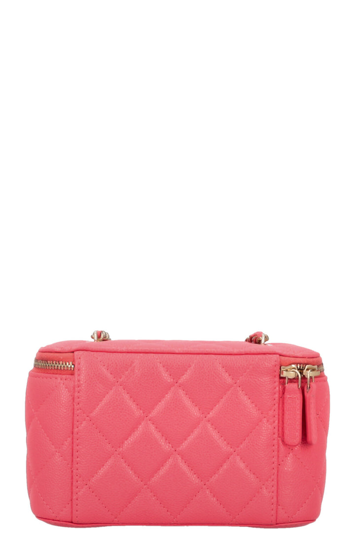 CHANEL 2023 Quilted Crossbody Vanity Case Pink Caviar