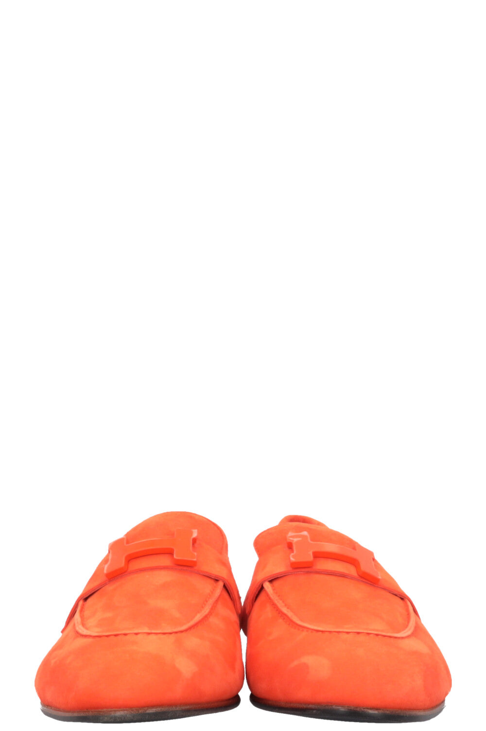HERMÈS Paris Loafers Orange Suede