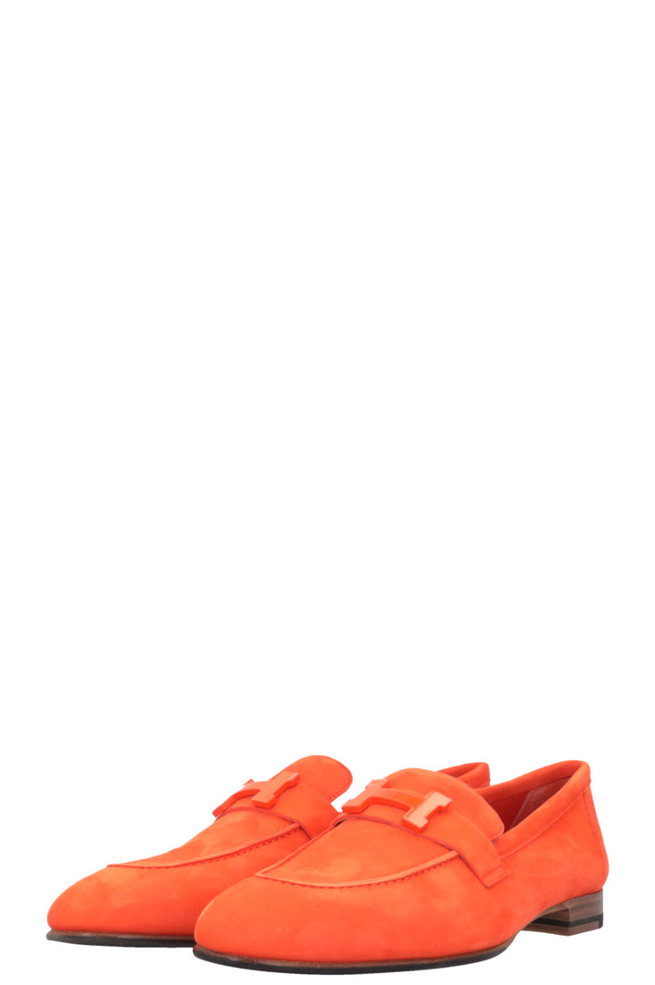 HERMÈS Paris Loafers Orange Suede