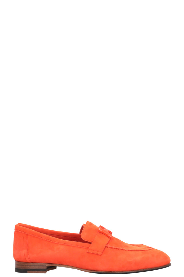 HERMÈS Paris Loafers Orange Suede