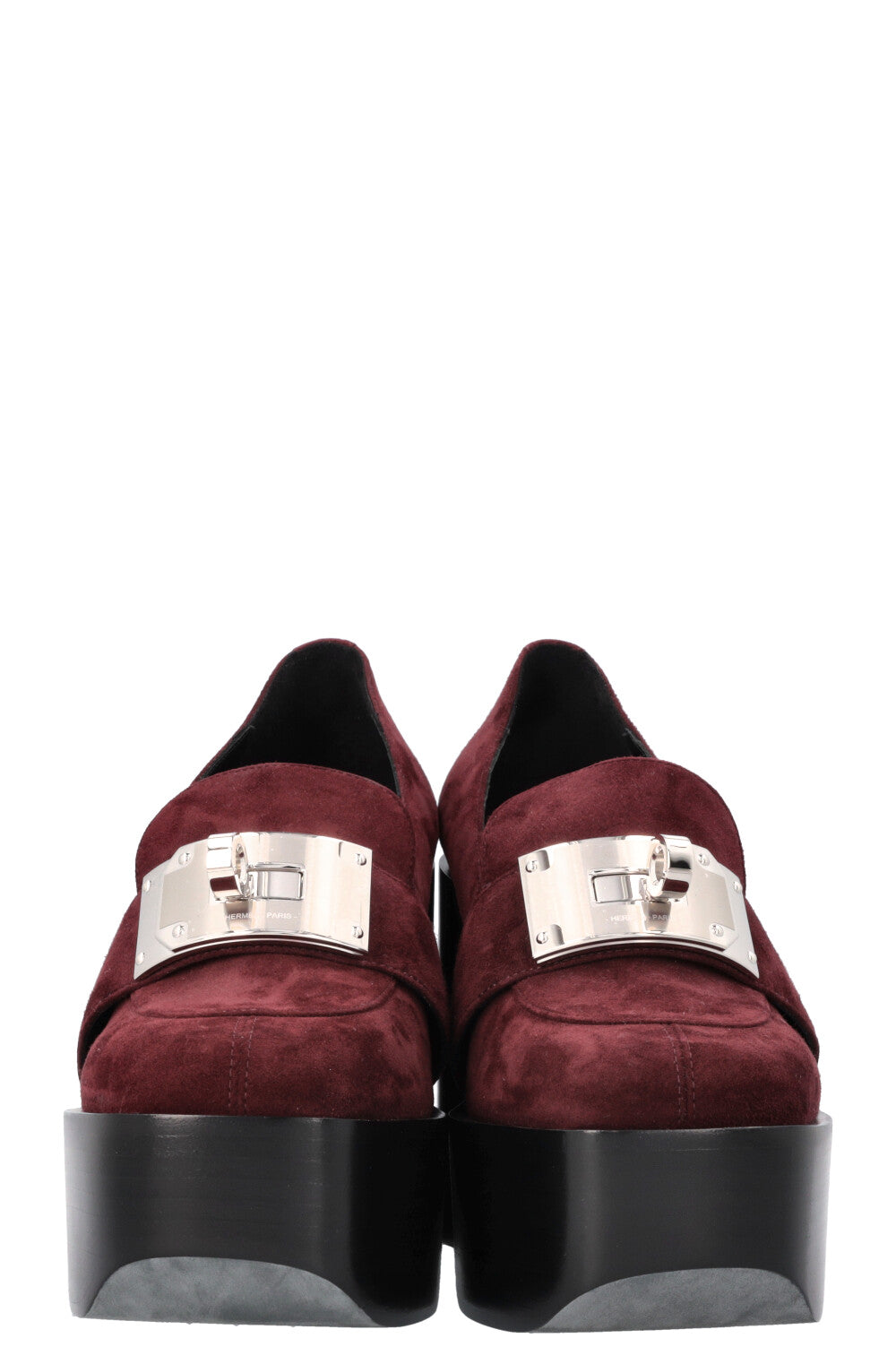 HERMÈS Escarpim Heels Suede Marron Mahogany