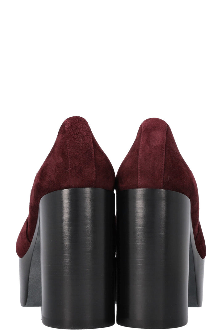 HERMÈS Escarpim Heels Suede Marron Mahogany