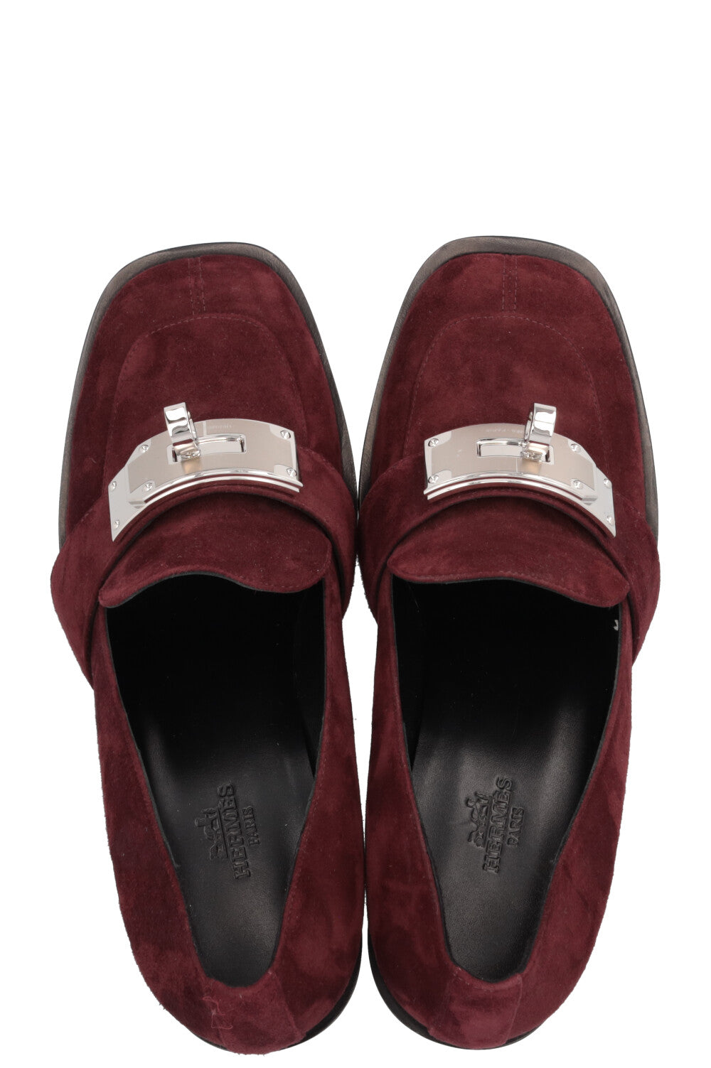 HERMÈS Escarpim Heels Suede Marron Mahogany