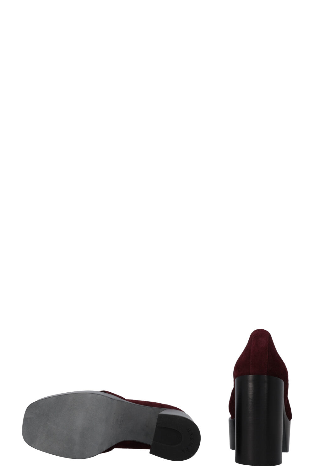 HERMÈS Escarpim Heels Suede Marron Mahogany