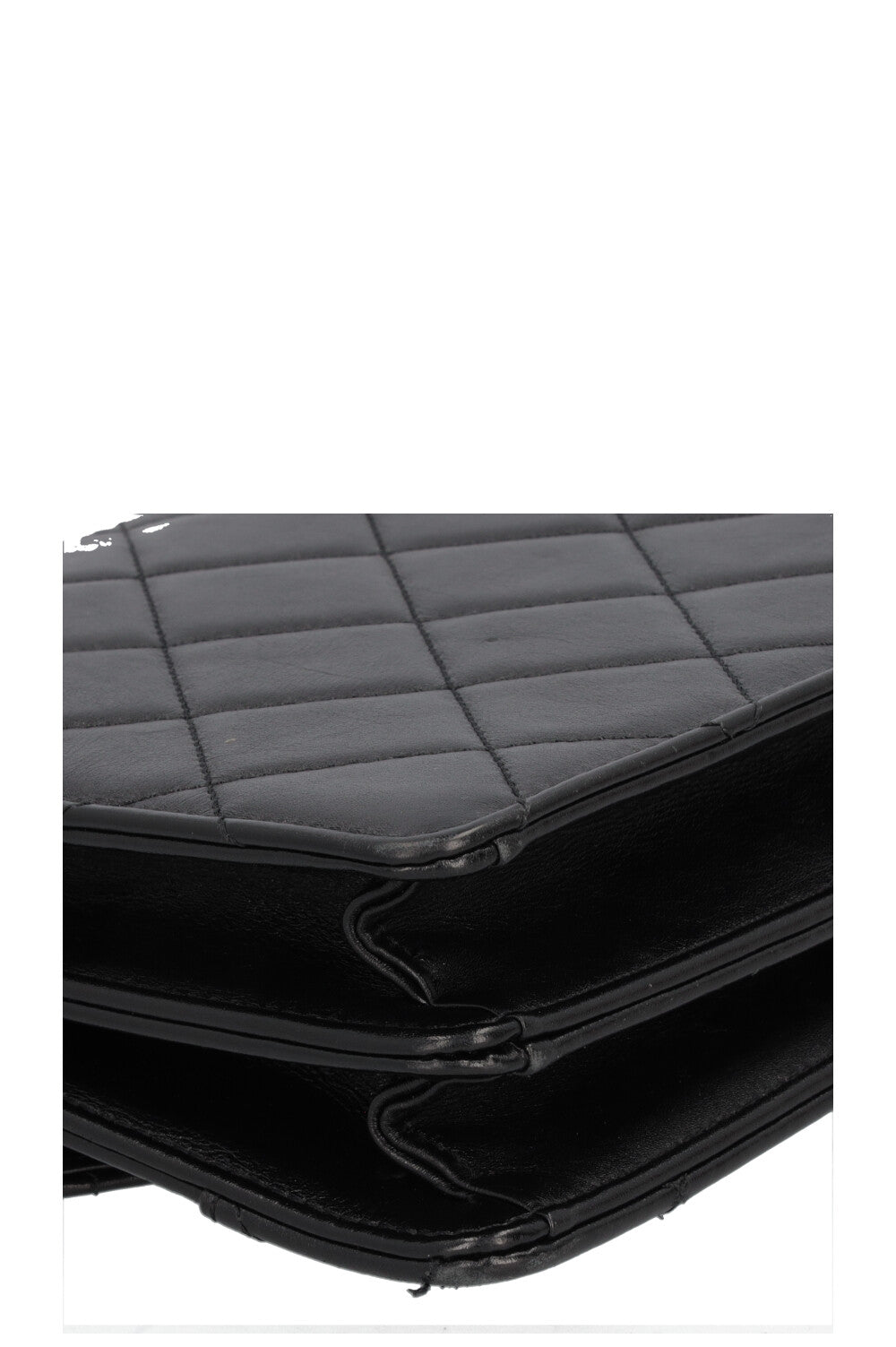 CHANEL Top Handle Bag Leather Black