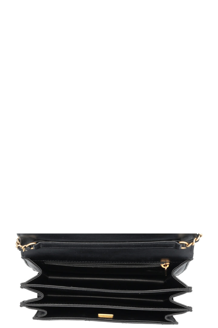 CHANEL Top Handle Bag Leather Black