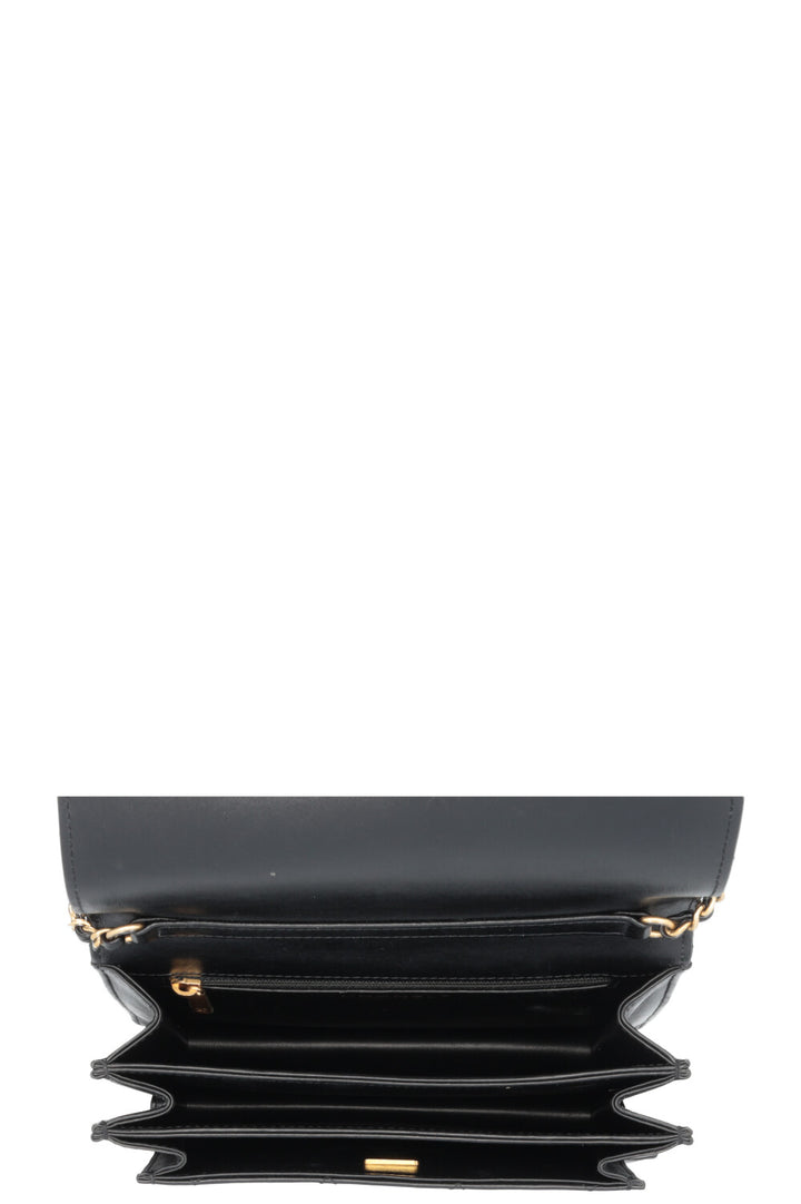 CHANEL Top Handle Bag Leather Black