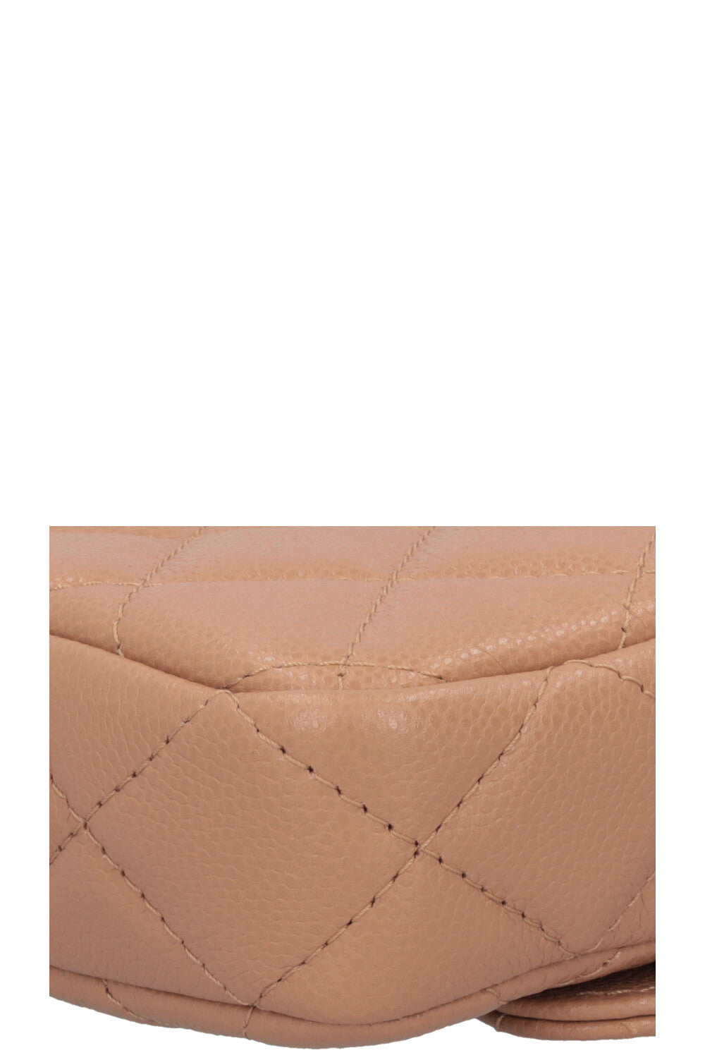 CHANEL Crossbody Bag Leather Beige