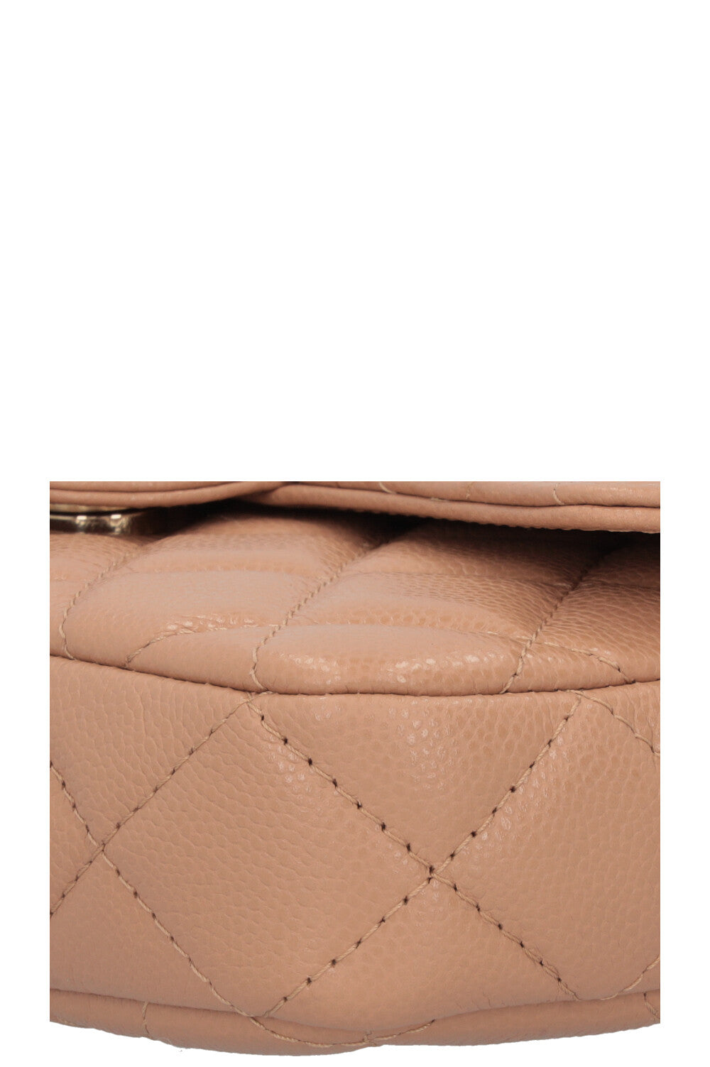 CHANEL Crossbody Bag Leather Beige