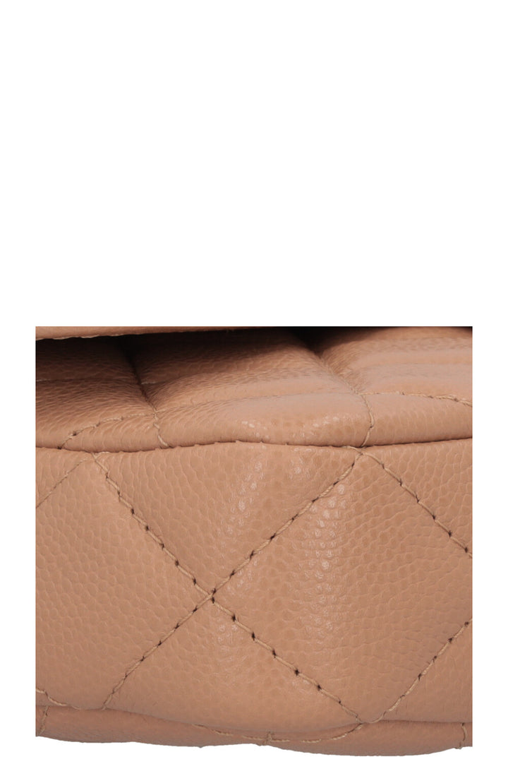 CHANEL Crossbody Bag Leather Beige