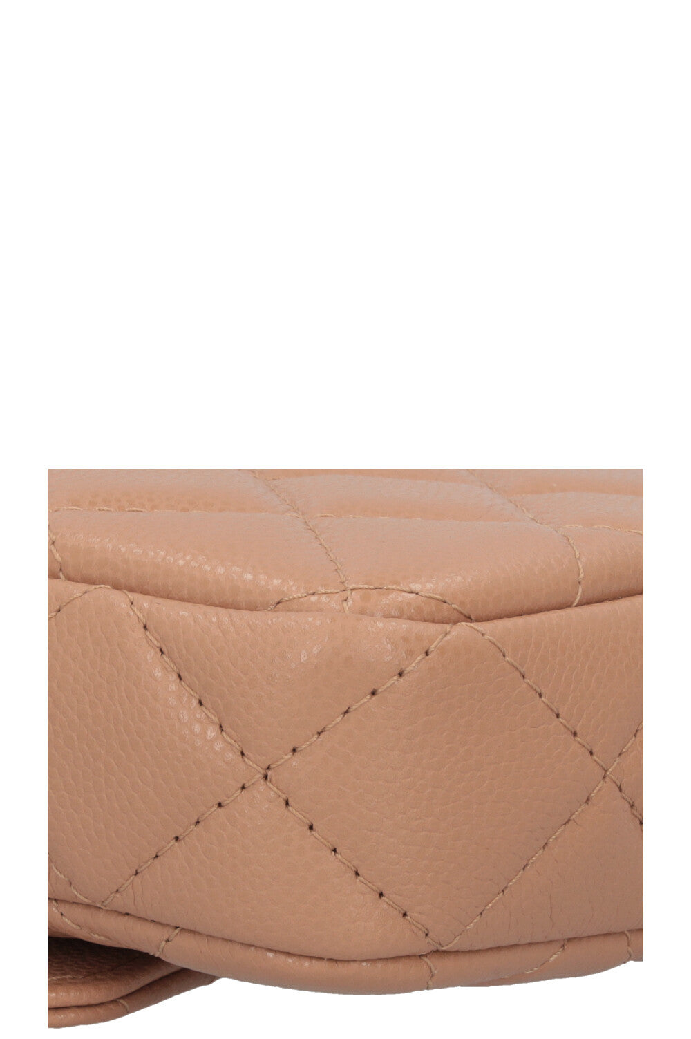 CHANEL Crossbody Bag Leather Beige