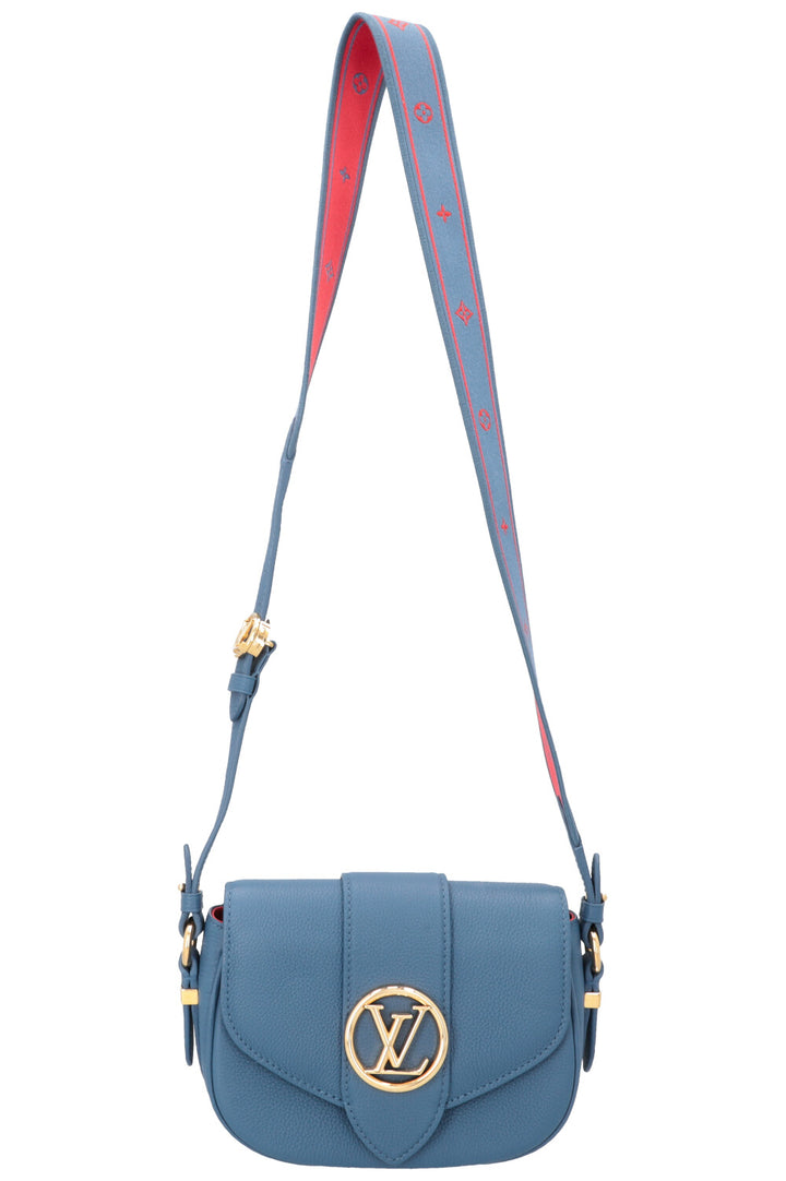 LOUIS VUITTON Pont 9 Soft Bag Leather Blue
