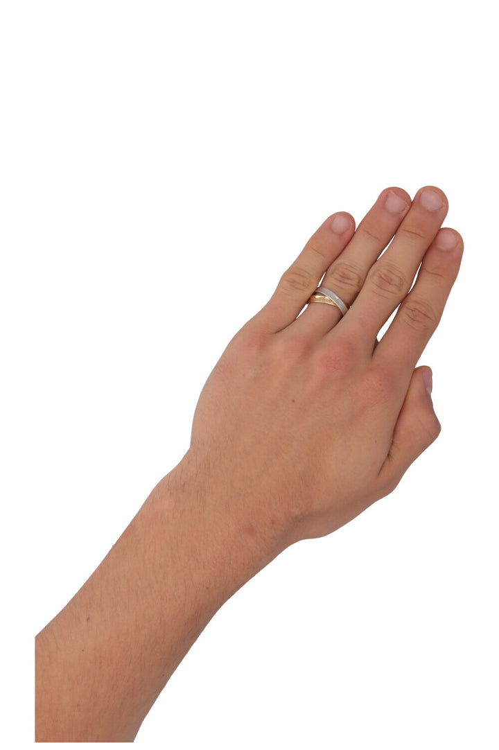 TIFFANY&amp;CO. 1837 Ring 18k Yellow Gold and Sterling Silver