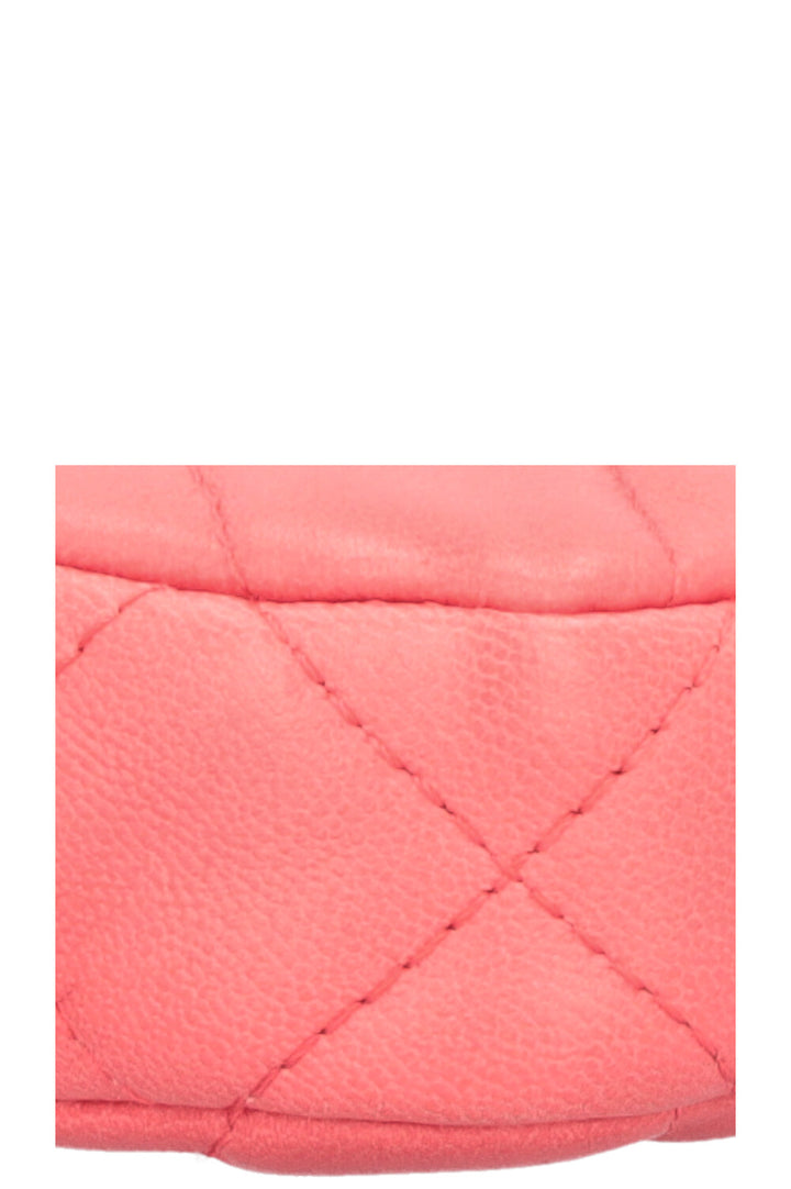 CHANEL WOC Double Zip Around Leather Pink