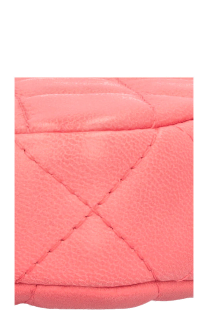 CHANEL WOC Double Zip Around Leather Pink