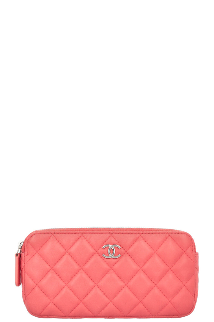 CHANEL WOC Double Zip Around Leather Pink