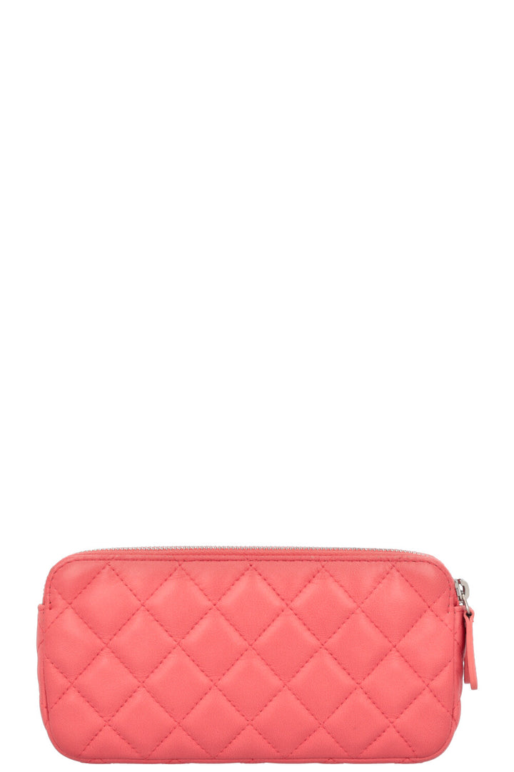 CHANEL WOC Double Zip Around Leather Pink