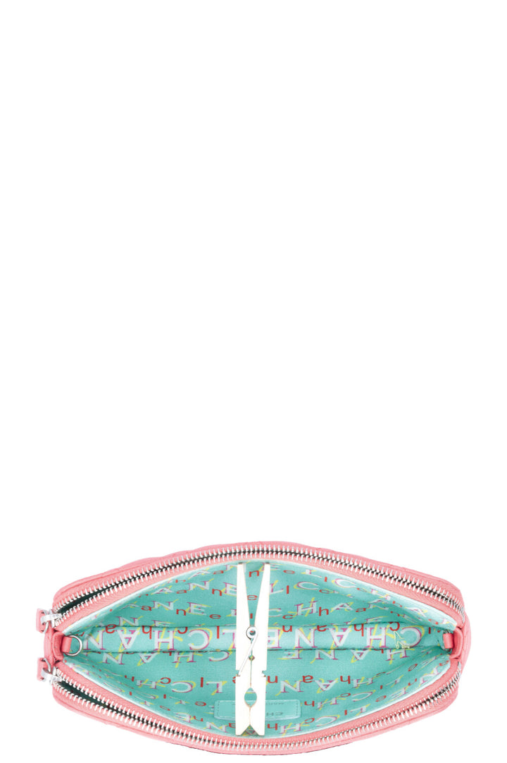 CHANEL WOC Double Zip Around Leather Pink