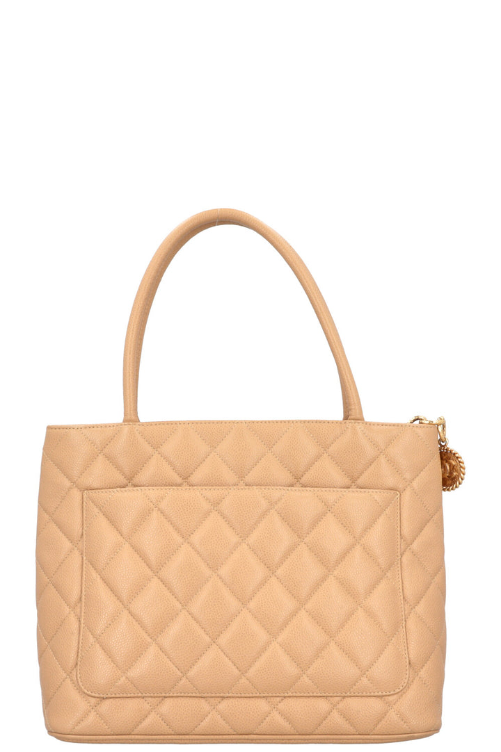 CHANEL Medaillion Tote Caviar Beige Jumbo