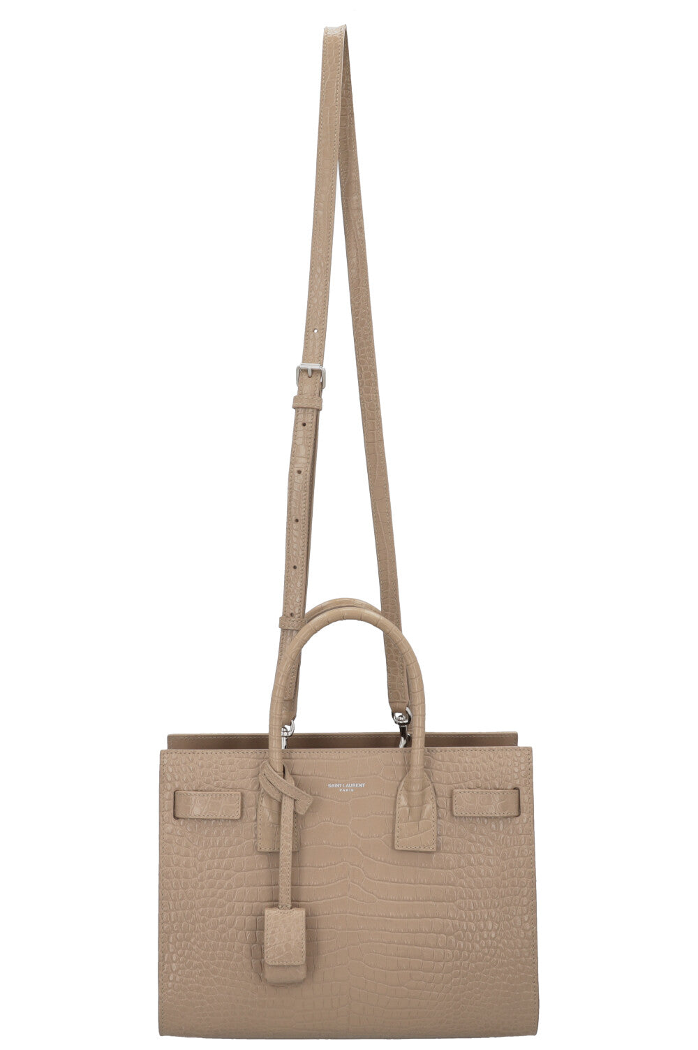 SAINT LAURENT Baby Sac de Jour Croc Embossed Brown