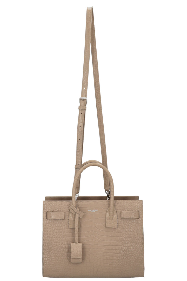SAINT LAURENT Baby Sac de Jour Croc Embossed Brown