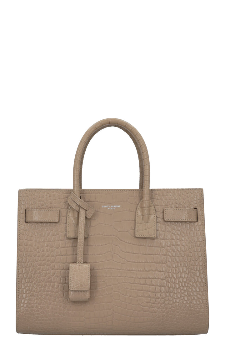 SAINT LAURENT Baby Sac de Jour Croc Embossed Brown