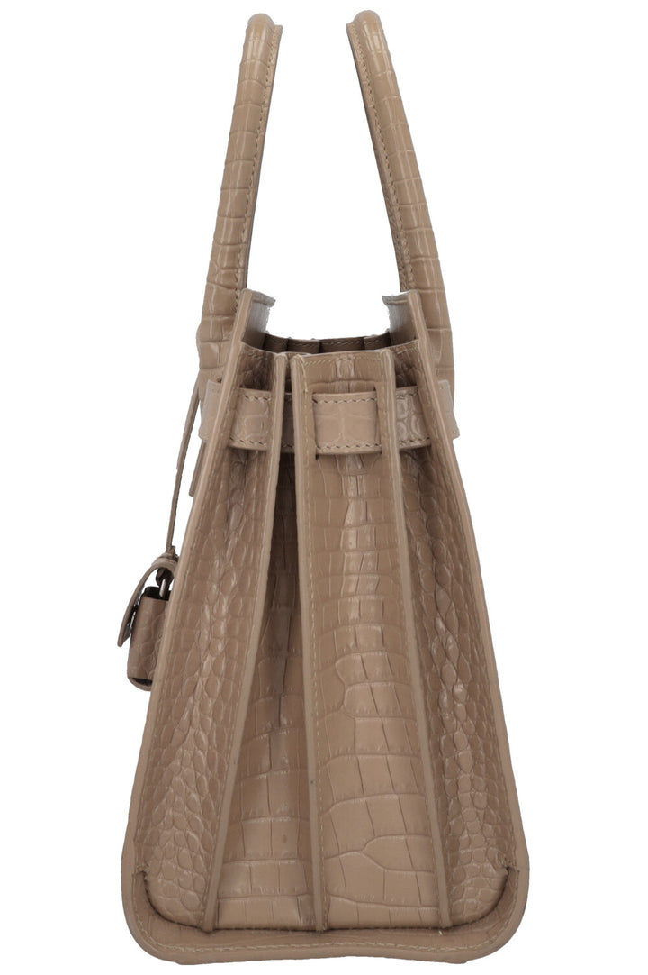 SAINT LAURENT Baby Sac de Jour Croc Embossed Brown