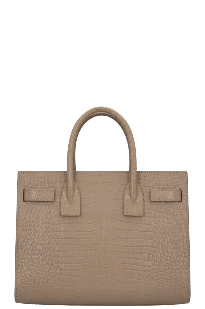 SAINT LAURENT Baby Sac de Jour Croc Embossed Brown