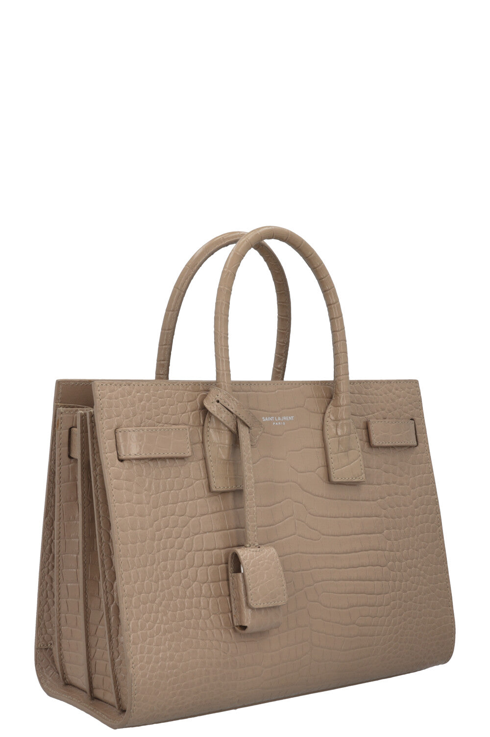 SAINT LAURENT Baby Sac de Jour Croc Embossed Brown