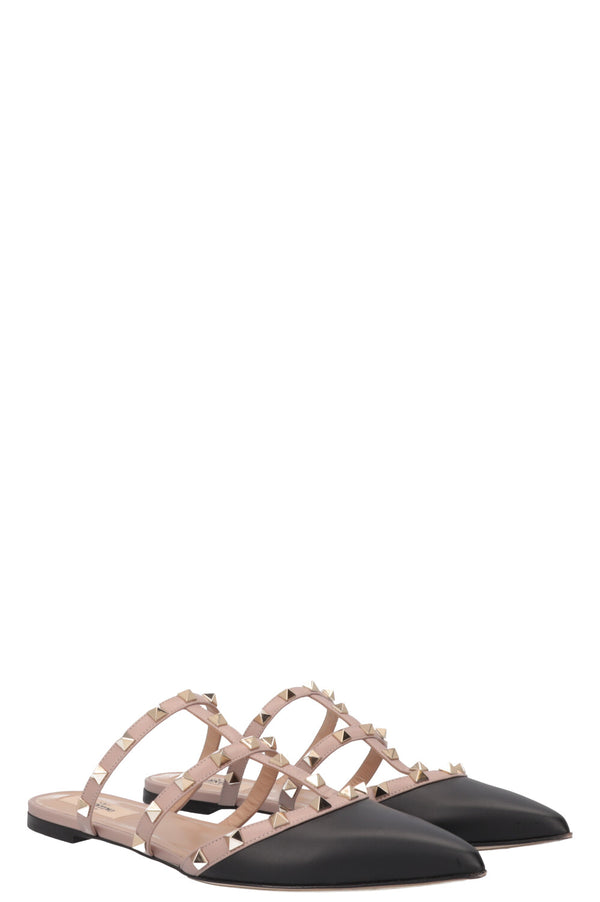VALENTINO Rockstud Mules Black Nude
