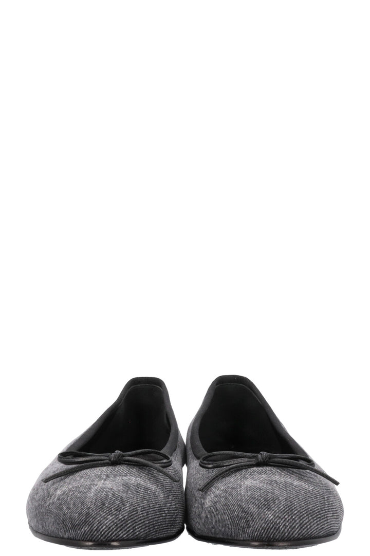 CHANEL Classic Ballet Flats Denim Grey