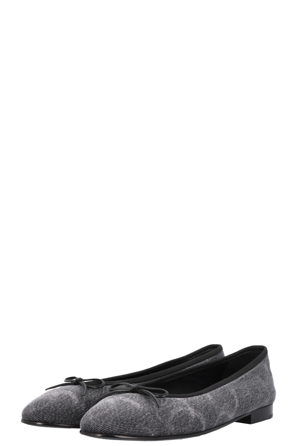 CHANEL Classic Ballet Flats Denim Grey