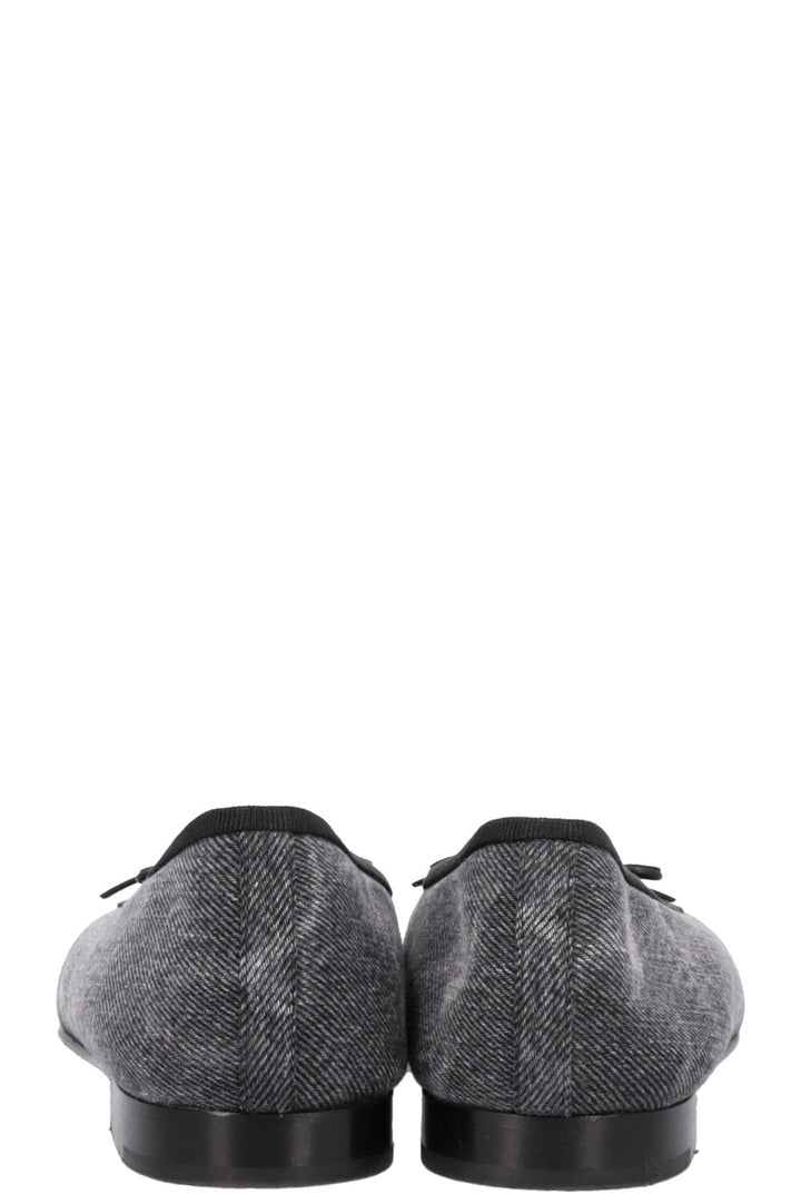 CHANEL Classic Ballet Flats Denim Grey