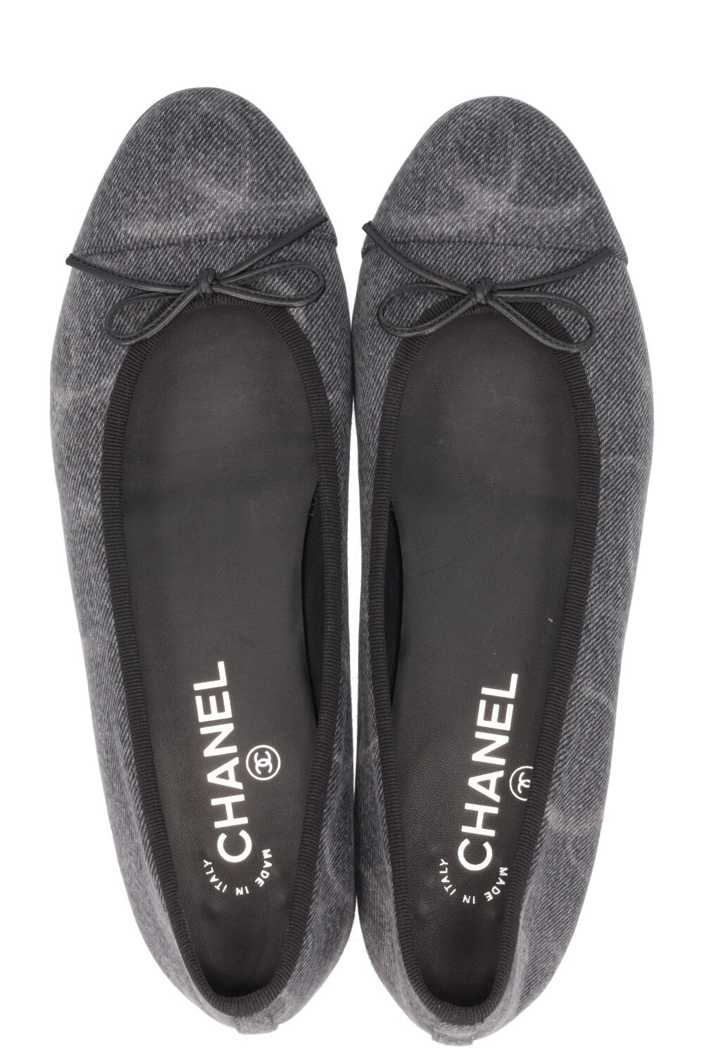 CHANEL Classic Ballet Flats Denim Grey
