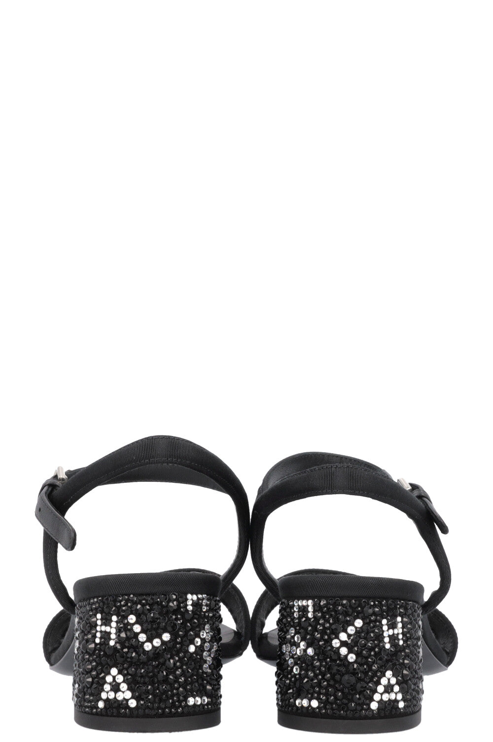 CHANEL Crystal Heel Sandals Black 2024