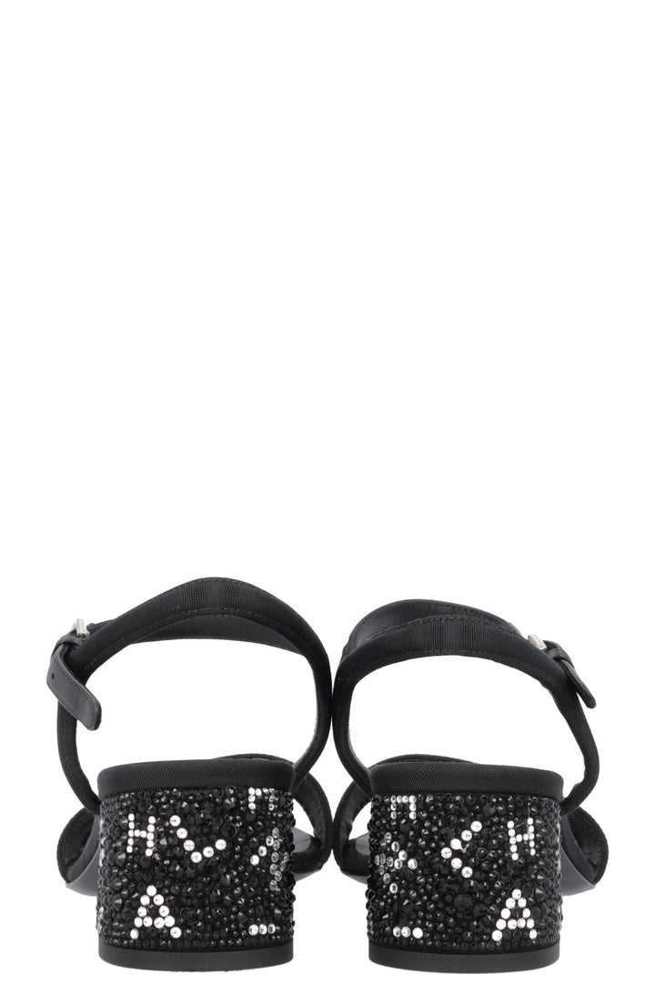 CHANEL Crystal Heel Sandals Black 2024