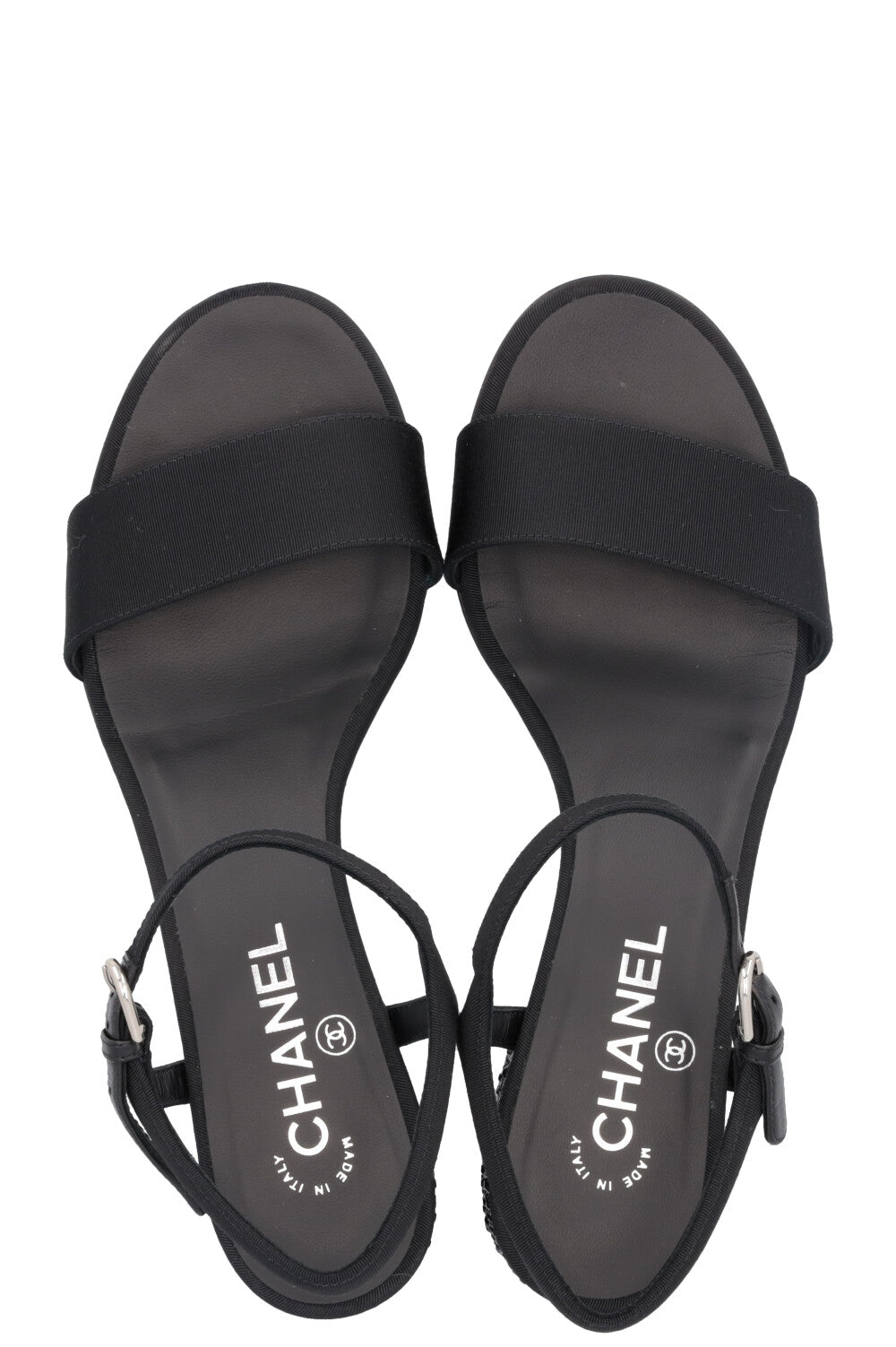CHANEL Crystal Heel Sandals Black 2024
