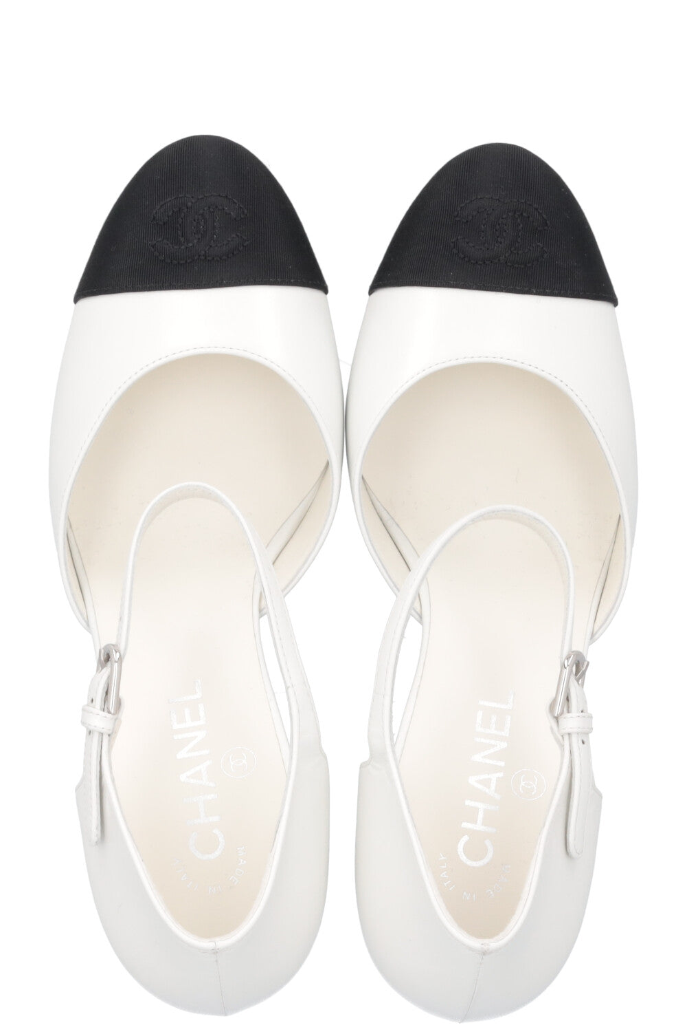 CHANEL CC Talons Blancs