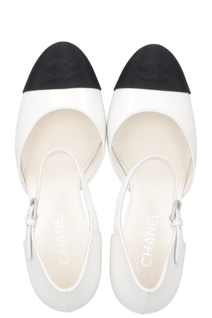 CHANEL CC Talons Blancs