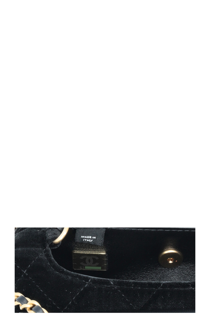 CHANEL Micro Bowling Bag Velvet Black