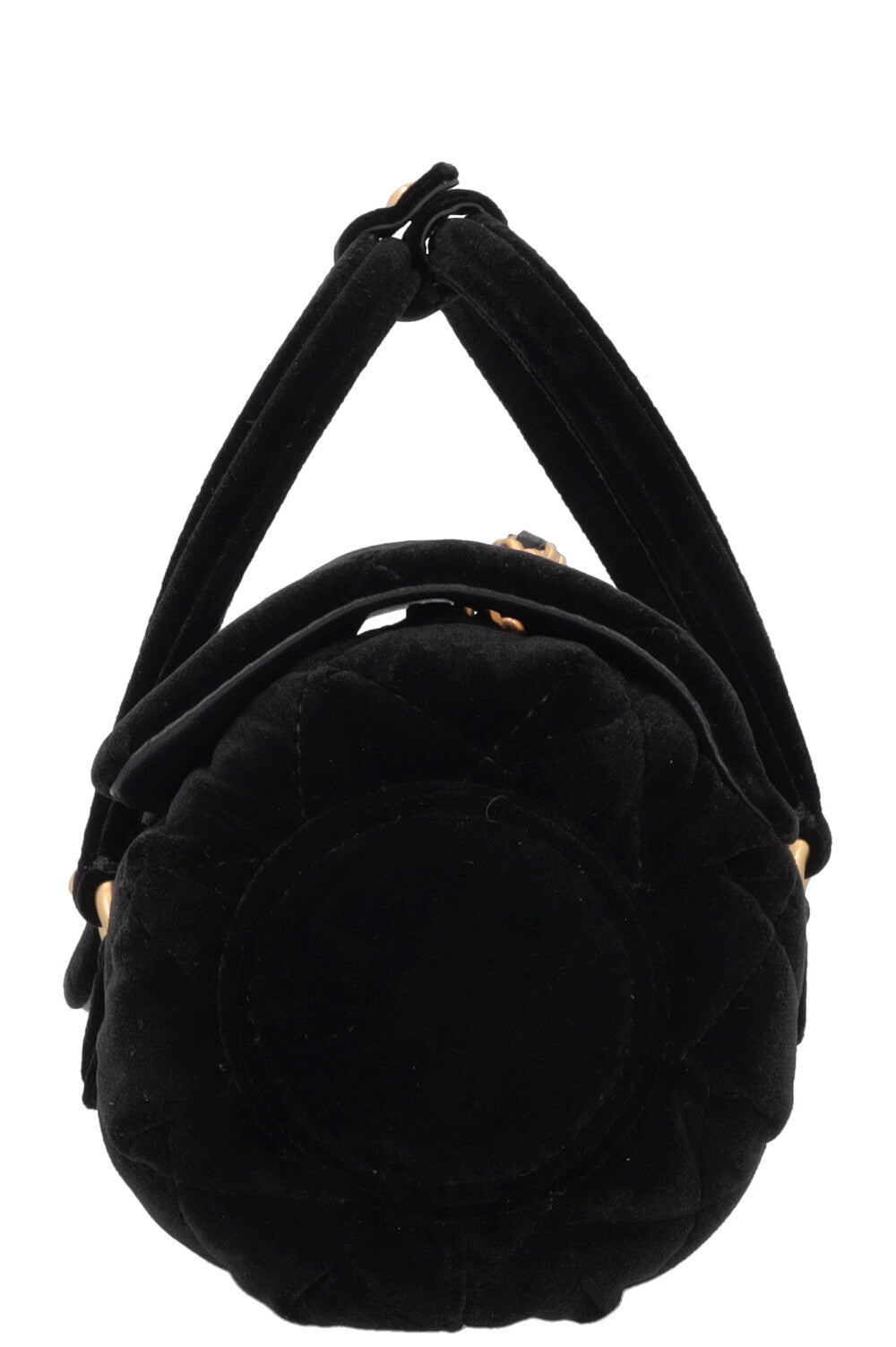 CHANEL Micro Bowling Bag Velvet Black