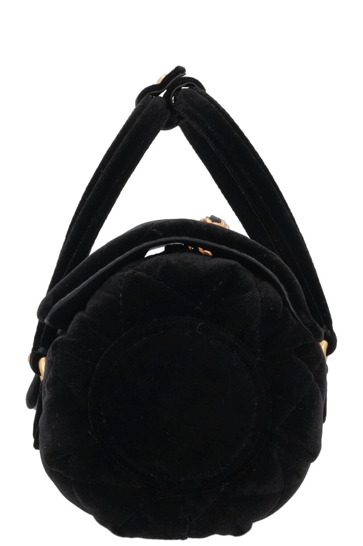 CHANEL Micro Bowling Bag Velvet Black