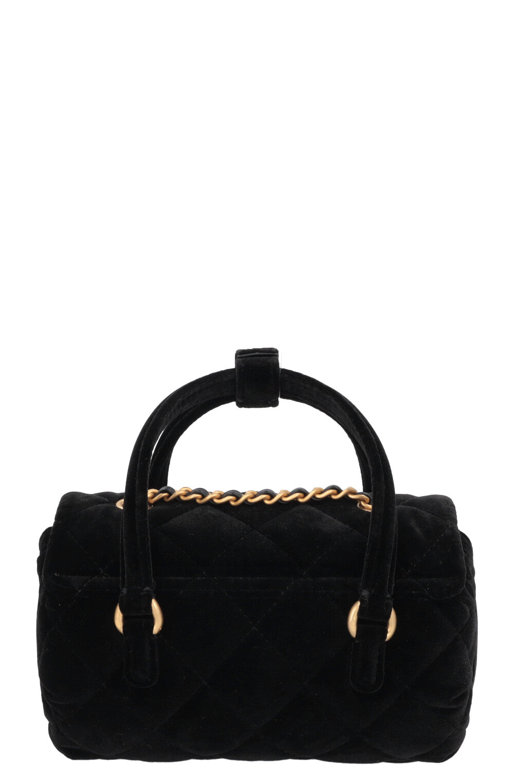 CHANEL Micro Bowling Bag Velvet Black