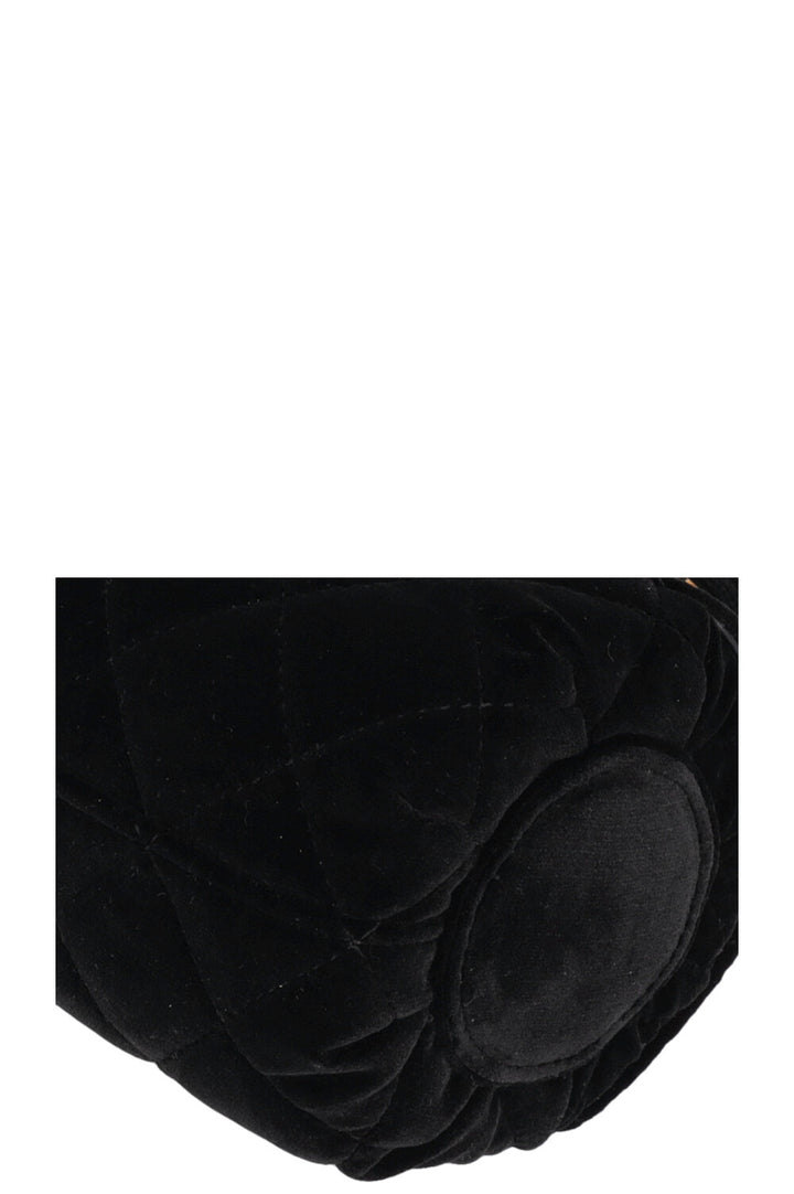 CHANEL Micro Bowling Bag Velvet Black