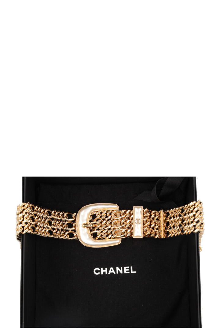 Ceinture CHANEL Chaîne Nacre Or